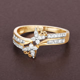 Quintessence fine jewelry rings Diamond Butterfly Ring 14K Yellow Gold