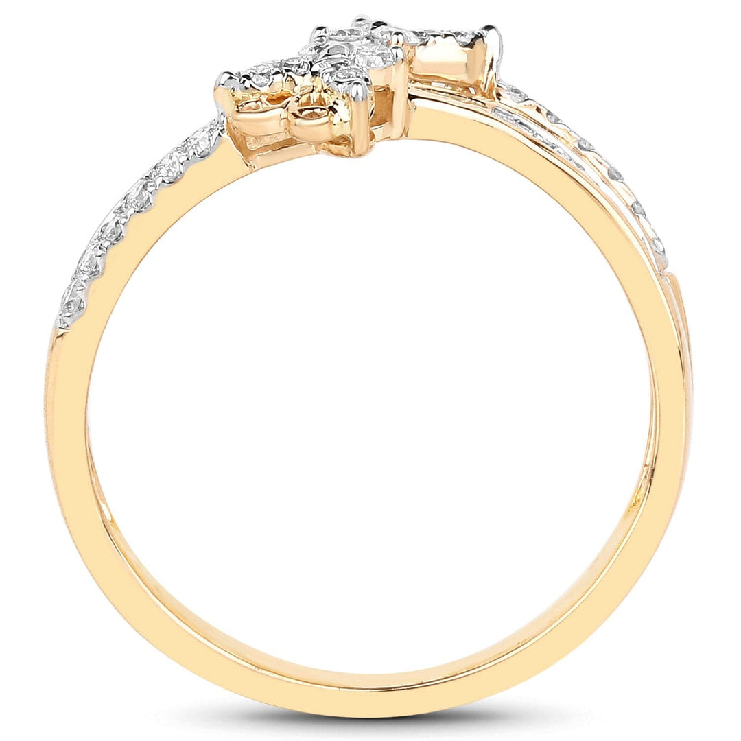 Quintessence fine jewelry rings Diamond Butterfly Ring 14K Yellow Gold