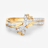 Quintessence fine jewelry rings Diamond Butterfly Ring 14K Yellow Gold