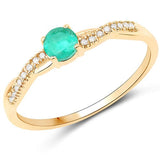 Quintessence Fine Jewelry Rings Emerald Sapphire or Emerald and Diamond Ring in 14K Gold