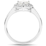 Quintessence Fine Jewelry Rings Heart Shaped Genuine Diamond Ring Fine Quality 14K White Gold-Exquisite!