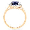 quintessence Fine Jewelry Rings Princess Sapphire and Diamond Halo Ring 2.45ctw in 14K Yellow Gold