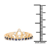 Quintessence Fine Jewelry Rings Sapphire and Diamond Tiara Ring in 14K Yellow Gold