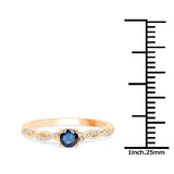 Quintessence Fine Jewelry Rings Sapphire or Emerald and Diamond Ring in 14K Gold