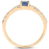 Quintessence Fine Jewelry Rings Sapphire or Emerald and Diamond Ring in 14K Gold