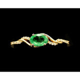 Quintessence Fine Jewelry Rings Zambian Emerald with Diamonds in 14K Gold, Exquisite yet Affordable!