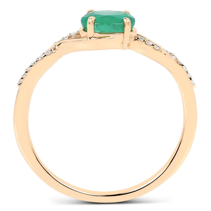 Quintessence Fine Jewelry Rings Zambian Emerald with Diamonds in 14K Gold, Exquisite yet Affordable!