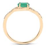 Quintessence Fine Jewelry Rings Zambian Emerald with Diamonds in 14K Gold, Exquisite yet Affordable!