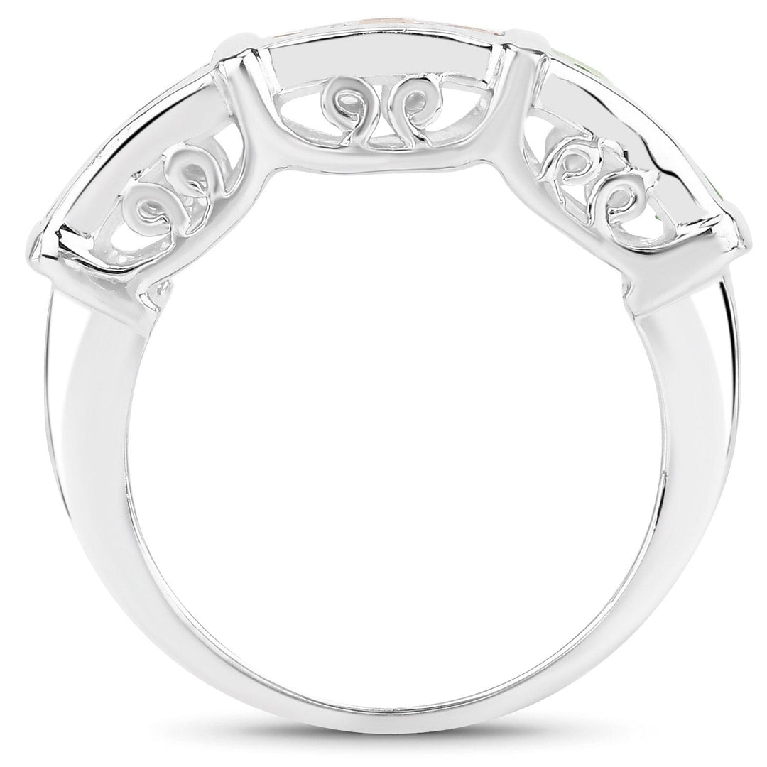 Quintessence Rings Natural Sapphire Sterling Silver Ring Channel Set Multi Colored Sapphires