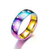 Rainbow Paw Rings, Very Cute!  Little paws on the rings, Stainless Steel.