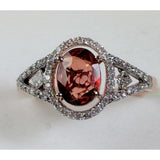 Rare 1.53ct Unheated Natural Orange Sapphire with .31cts Diamonds in 14K Rose Gold - The Pink Pigs, A Compassionate Boutique