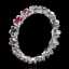 Riverside Fine Jewelry Rings Sapphire and Diamond Eternity Band in 18K White Gold-Flower Motif