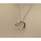 Romantic Heart Necklace with Diamond Accents in Solid Silver - The Pink Pigs, A Compassionate Boutique