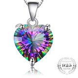 Mystic Topaz Heart Necklace and Ring, Blaze of Brilliant Colors!