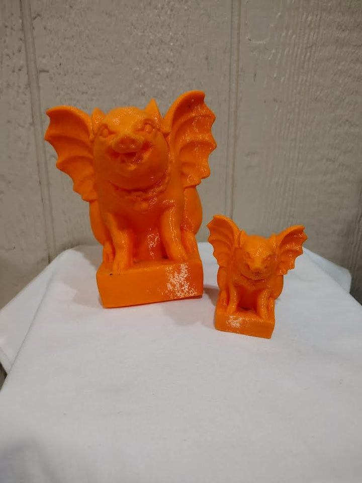 Rooterville A Sanctuary Inc gargoyle pig Orange Lg 11.95 XS 3.95 Flying Gargoyle Pigs Handmade in the USA on 3D Printer!