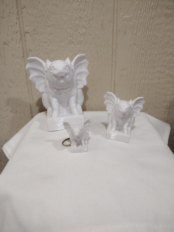 Rooterville A Sanctuary Inc gargoyle pig White Lg 11.95 XS 3.95 XXS 2.95 Flying Gargoyle Pigs Handmade in the USA on 3D Printer!