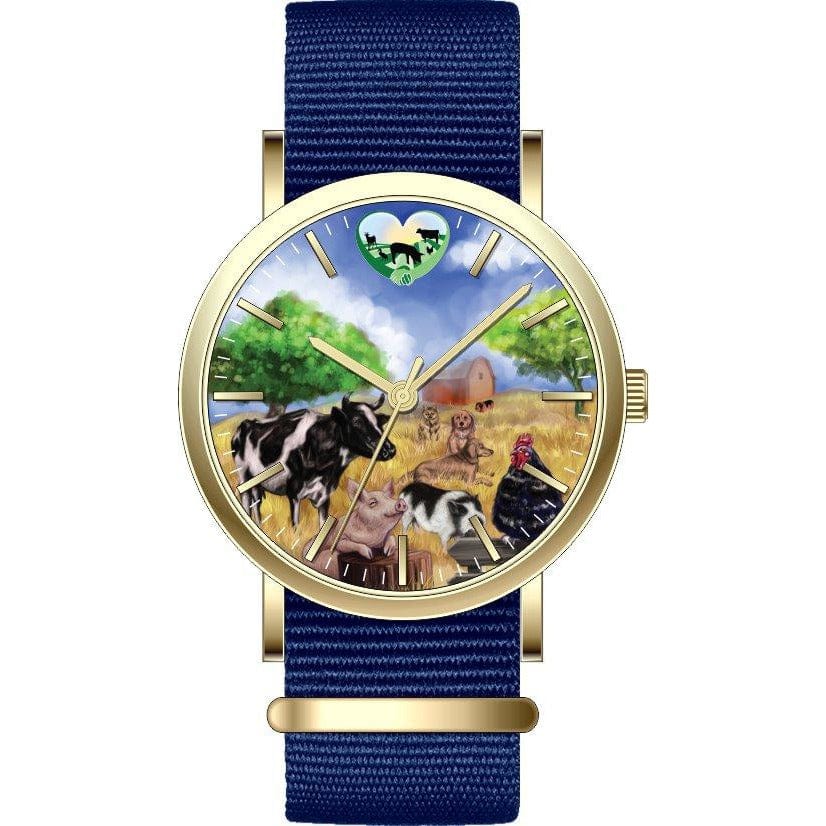 Rooterville Farm Animal and Logo Fine Watches-Originals! Farm Animal Watch Pig watch Fundraiser - The Pink Pigs, Animal Lover's Boutique