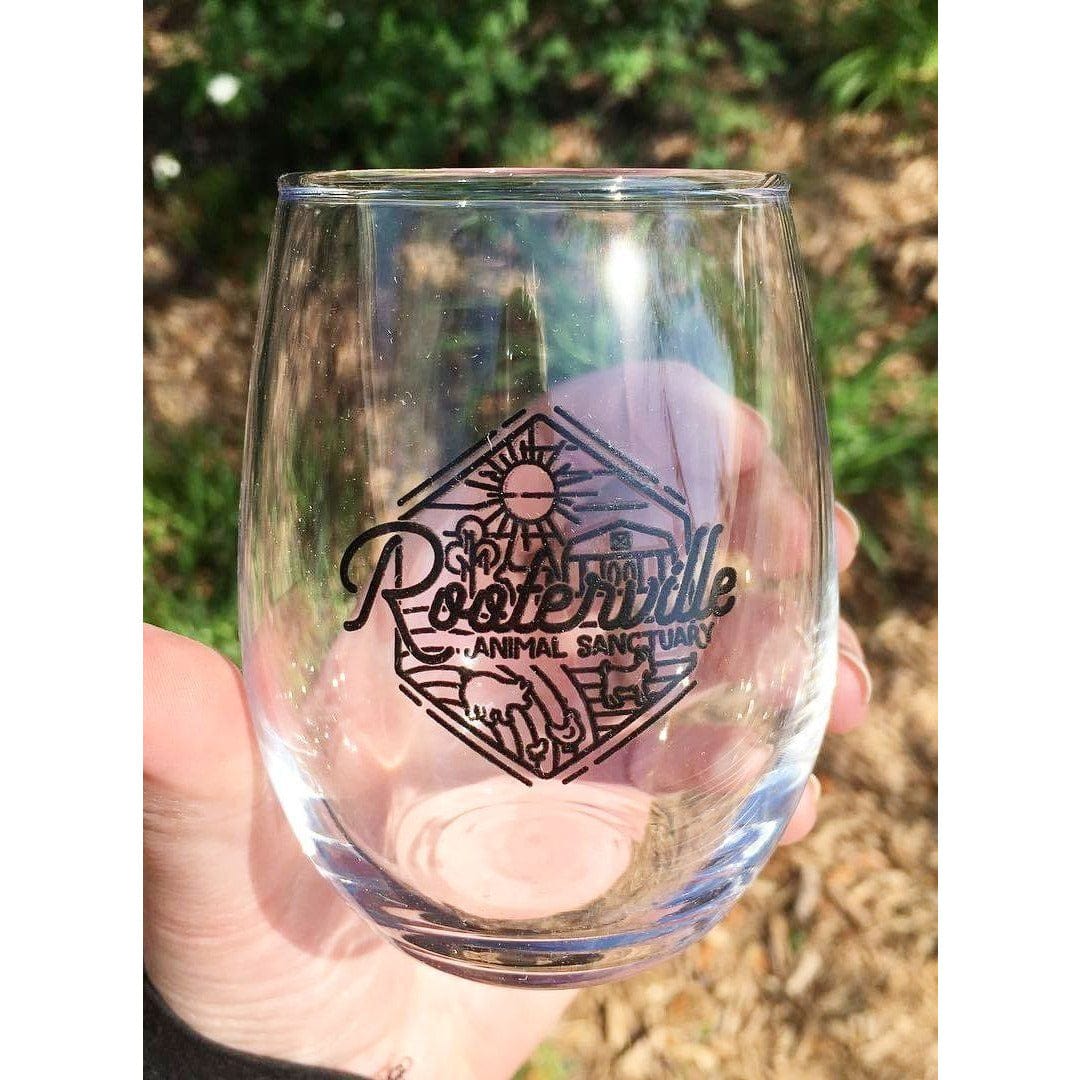 Rooterville Stemless Wine Glass - The Pink Pigs, Animal Lover's Boutique