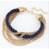 Rope with Chains and Heart Bangle Fashion Fun Cute Bracelets,