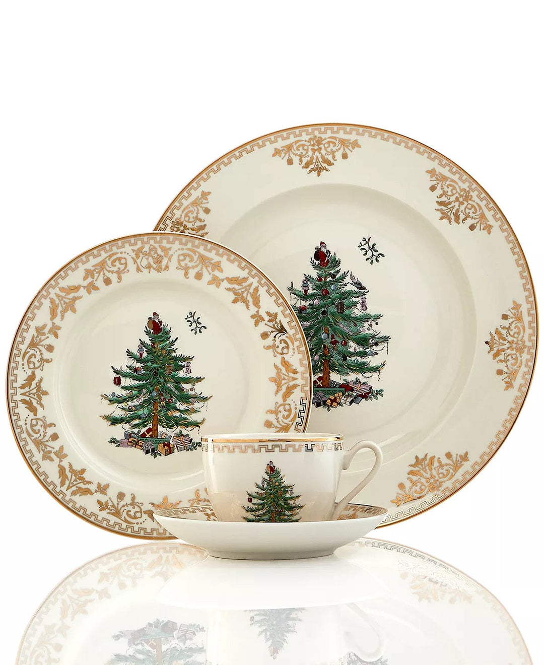 ROYAL WORCESTER-SPODE/PORTMEIRION CHRISTMAS Christmas Tree Gold 4-Pc. Porcelain Place Setting Spode Limited Edition