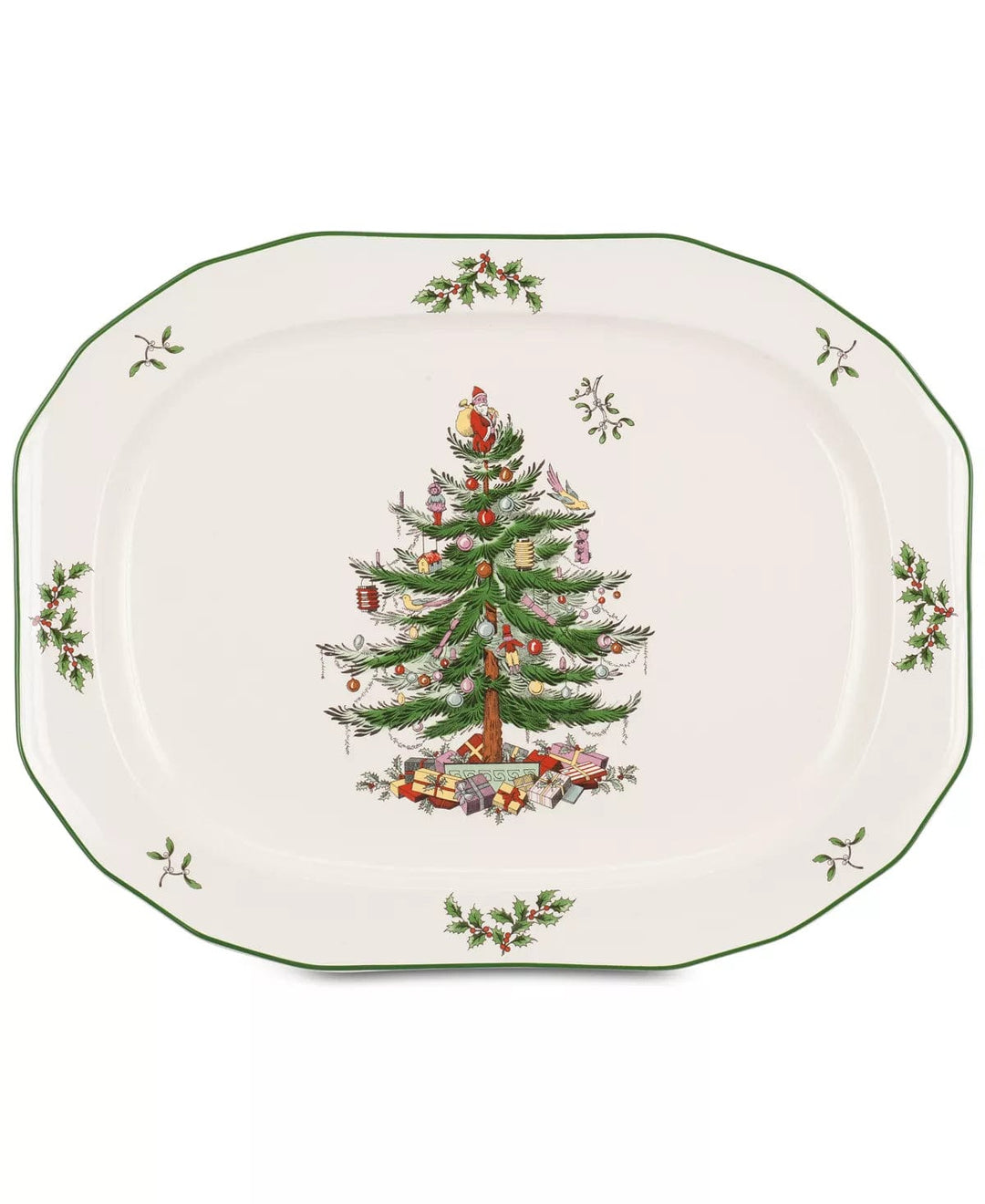 ROYAL WORCESTER-SPODE/PORTMEIRION CHRISTMAS Spode Christmas Tree 14" Oval Platter Porcelain Dishwasher, microwave and freezer safe Imported