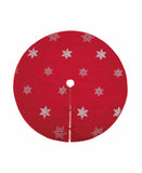 Xia Home Fashions Glisten Snowflake Embroidered Christmas Tree Skirt, 56" Round