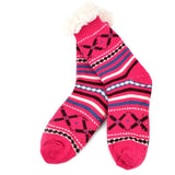 Selini Apparel Ladies & Girls Slipper Socks, Thick & Fuzzy Sherpa Slipper Socks, 5 Varieties SZ 4-10shoe