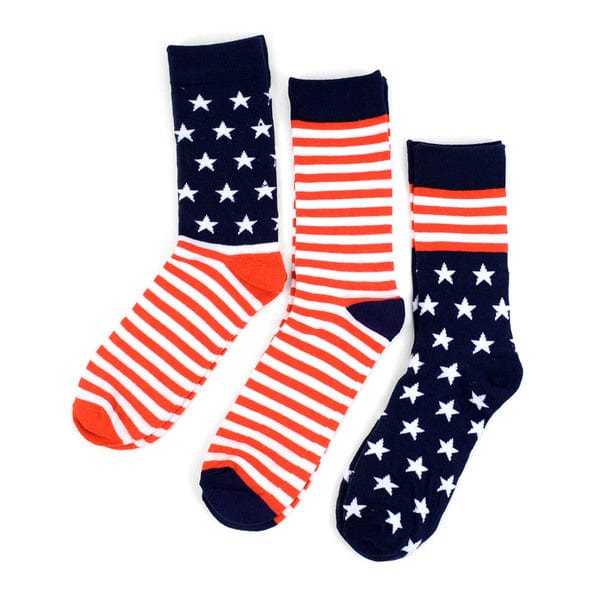 Selini Socks 3 Pr Pack Men's American Flag Novelty Socks*