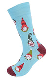 Selini Socks Blue gnomes Mens Christmas socks