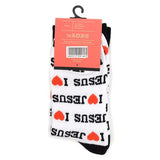 Selini Socks I Love Jesus or Bible Faith Inspired Christian Crew Socks for Men or Women