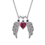 Angel's Wings and Heart Necklace Sterling Silver Guardian Angel