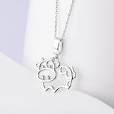 Silver Cow Necklace, Bovine Love at First Sight! 925 Sterling Silver - The Pink Pigs, Animal Lover's Boutique