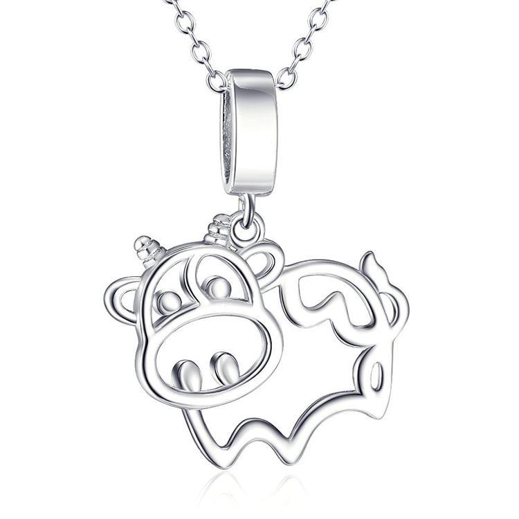 Silver Cow Necklace, Bovine Love at First Sight! 925 Sterling Silver - The Pink Pigs, Animal Lover's Boutique