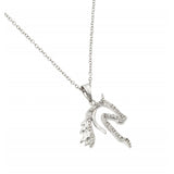 Silver Palace Fine Fashion Jewelry-Necklace Horse Necklace Sterling Silver with Sparkling CZ