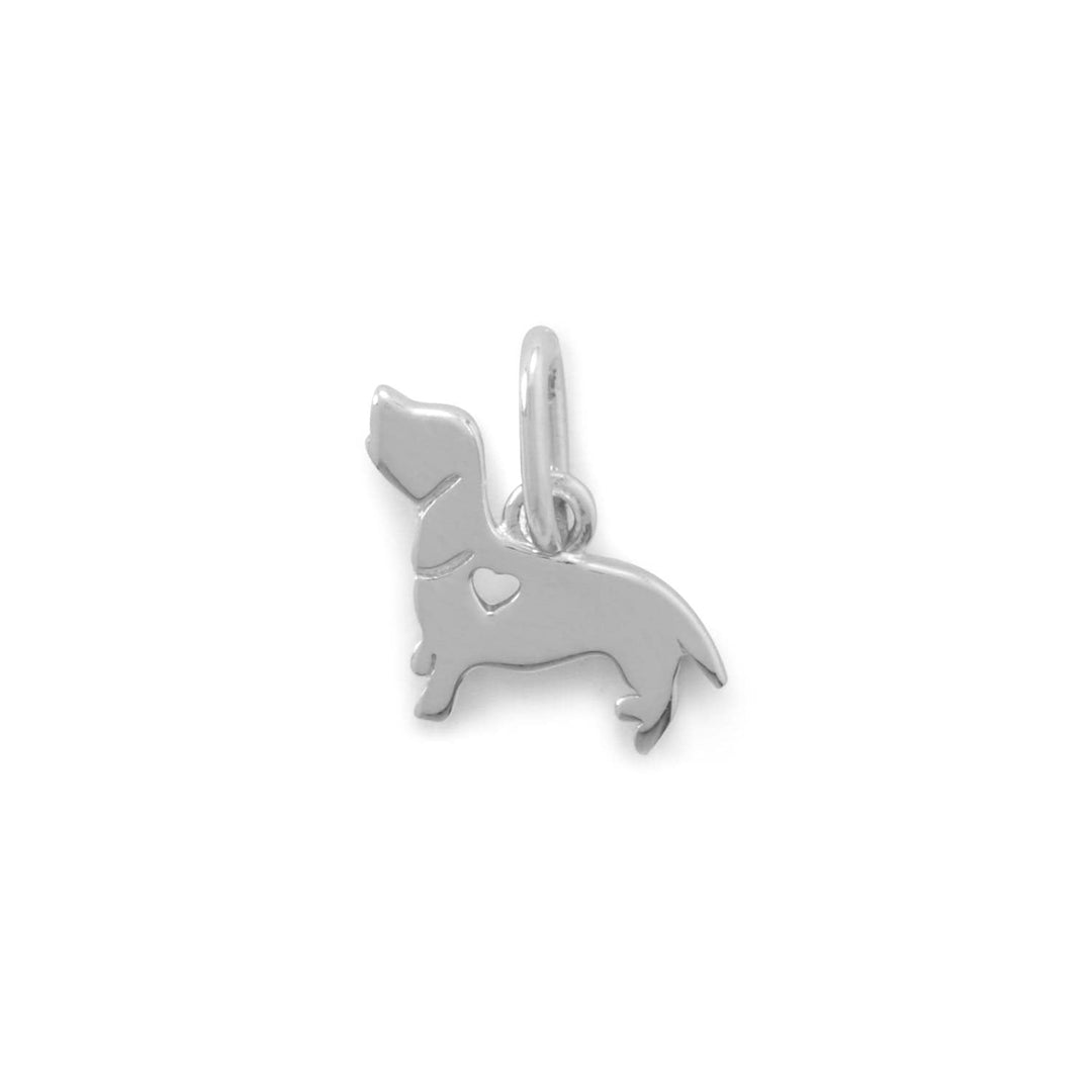 Silver Stars Fine Fashion Jewelry Charm Cut Out Heart Dachshund 925 Sterling Silver Charm Collection