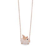 Silver Stars Fine Fashion Jewelry-Necklace Flying Pig Necklace Sterling Silver Rose Gold Plating-IN STOCK!