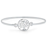 Sonara Fine Fashion Jewelry Bracelet TOL Silver Bangle Sterling Silver Cross or Tree of Life Bracelets Silver, Rose or Yellow Gold Plated