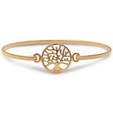 Sonara Fine Fashion Jewelry Bracelet TOL Yellow Bangle Sterling Silver Cross or Tree of Life Bracelets Silver, Rose or Yellow Gold Plated