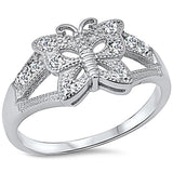 Sonara Fine Fashion Jewelry-Ring Clear-7 Butterfly Rings 2 Styles in Sterling Silver with CZ Beautiful!