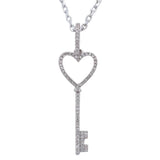 Key to My Heart Diamond Pendant 14K White, Yellow or Rose Gold