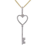 Sonara Necklaces 14K Yellow Gold Key to My Heart Diamond Pendant 14K White, Yellow or Rose Gold