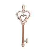 Sonara Necklaces Key to My Heart Pendant 14K Rose Gold with Diamonds