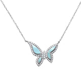 Sonara Necklaces Larimar Butterfly Necklace Sterling Silver Different Stone Options