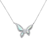 Sonara Necklaces Opal Butterfly Necklace Sterling Silver Different Stone Options