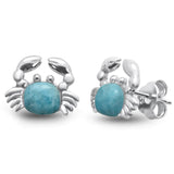 Sonara sterling silver earrings Silver Crab earrings Larimar Sterling Silver Crab Earrings and Opal Rings