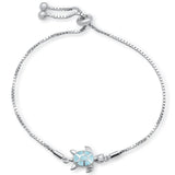 Sonara Turtle Bracelet Bolo Turtle Bracelet, 2 Styles, 925 Sterling Silver Natural Larimar Bolo or Chain