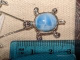 Sonara Turtle Jewelry Set Turtle Jewelry SET in 925 Sterling Silver Natural Larimar