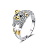 Fine Sterling Silver & Sparkling CZ Animal Rings:  Pig, Hen, Rabbit, Mouse, Tiger, Monkey, Cow & MORE!