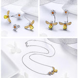 Honey Bee Jewelry SET, Ring, Earrings and Necklace BEE-autiful! Elegant! - The Pink Pigs, A Compassionate Boutique