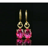 Spectacular 18K Gold Pink Tourmaline and Diamond Earrings, 5.36 ctw